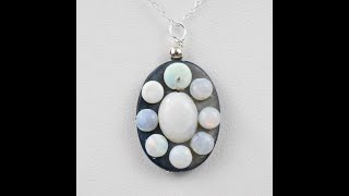 Australian Opal over Mother of Pearl Pendant Solid Sterling 18quot Necklace [upl. by Tnafni766]