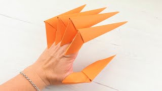 Cómo hacer Garras de papel ✔️ Tutorial fácil Origami sin pegamento [upl. by Ynohtnaeoj]