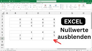 Excel Nullwerte ausblenden Nullwerte nicht anzeigen unterdrücken nicht darstellen [upl. by Aivital]