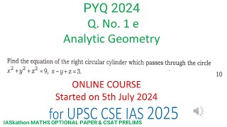 Find the equation of the right circular cylinder which passes through the circle x2y2z29 xy [upl. by Okikuy]