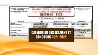 Calendrier Des Examens Scolaire 2022  BAC BEPC Et CEPE  Quelques Astuces Pour Réussir [upl. by Renny]