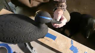 Spraypainting Old Decoys  Black Duck [upl. by Waldon194]