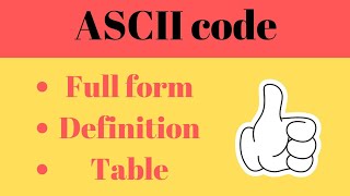 what is ASCII code full form and definition ASCII simanstudies [upl. by Ahtibbat]