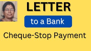 Letter writing ⬇️🔗 Cheque STOP Payment Letter to a Bank Manager Formal letter godharmaacademy [upl. by Gnuhp]