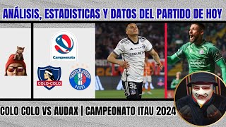 Revisamos estadísticas datos y análisis del Colo Colo vs Audax por el Campeonato Itau 2024 [upl. by Anuat143]