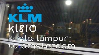 KLM Royal Dutch Airlines B777300ER  KL810 Kuala LumpurKUL  AmsterdamAMS [upl. by Noremac]