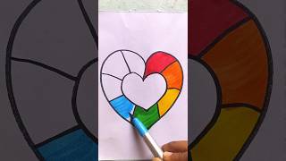 Heart Rainbow 🌈 Drawing Colouring and Painting for Kids drawing shorts [upl. by Ilatfen287]