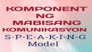 KOMPONENT NG MABISANG KOMUNIKASYON SPEAKING Model Baitang 11 [upl. by Kev]