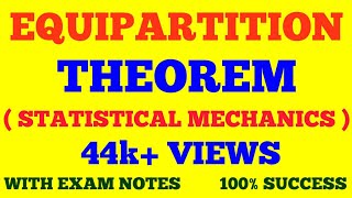 EQUIPARTITION THEOREM IN STATISTICAL MECHANICS  EQUIPARTITION THEOREM  WITH EXAM NOTES [upl. by Karna115]