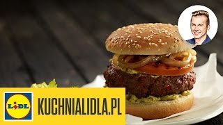 Najlepszy hamburger z grillowanym pomidorem i cebulą  Karol Okrasa  przepisy Kuchni Lidla [upl. by Sew691]