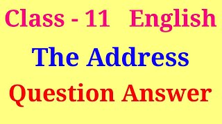 The address Question answer  Snapshot chapter 2 question answer [upl. by Anehc]