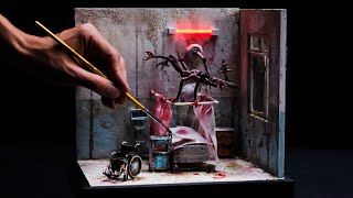 How to Make Haunted Hospital Diorama  Creepy Diorama  Diorama Building  Creative Space [upl. by Ecirtap]