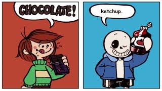 Sans Love Ketchup 【 Undertale Comic Dubs and Animations Compilation 】 [upl. by Mollie]