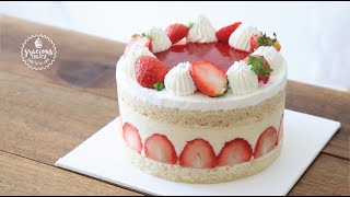 A Light amp Fluffy Strawberry Fraisier Cake  No Eggs  No Gelatins [upl. by Samul]