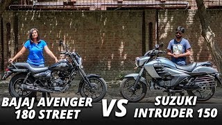 Bajaj Avenger 180 Street vs Suzuki Intruder 150 Comparison [upl. by Aprilette]