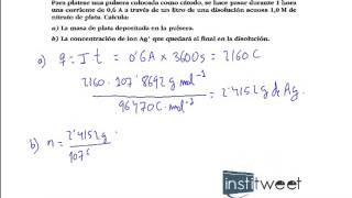 Ejercicio resuelto cálculo masa y concentración tras aplicar corriente eléctrica [upl. by Bywaters]