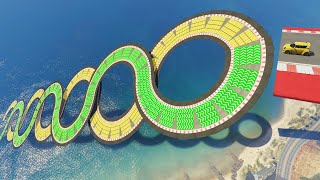 GTA 5  Curved twin Speed mega Ramp Race [upl. by Anwat]