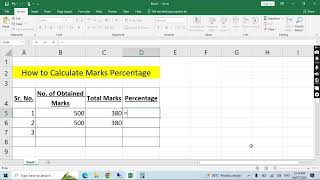 Percentage Calculation in excel MARKS PERCENTAGE CALCULATOR [upl. by Acsot13]