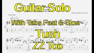 Tush  ZZ Top  Guitar Solo  Lesson with tabs fastampslow [upl. by Delmer]