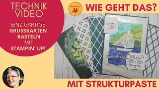 Grußkarten basteln  5 Technikern mit Strukturpaste Stampin Up  DIY Workshop Anleitung Tutorial [upl. by Cynde]