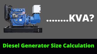 Diesel Generator Size Calculation  How to Calculate the DG Size KVA [upl. by Annayad]