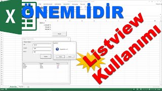 Excel vba Listview Kullanımı  Excel vba listview tutorial [upl. by Ahsaele404]