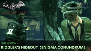 Batman Arkham City  Riddlers Hideout  Enigma Conundrum Side Mission Walkthrough [upl. by Retsev275]