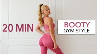 20 MIN BOOTY GYM STYLE  Circuit Training with breaks  no quads only booty  Weight amp Booty Band [upl. by Eudoca976]