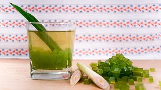 Pandan Lemongrass Jelly Iced Tea น้ำใบเตยวุ้น  Thai Recipes [upl. by Nichani]