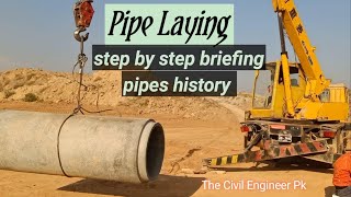 Pipe laying  Laying of RCC Pipe step by step  History of RCC Pipe  Construction  Pipe Joints [upl. by Malone868]