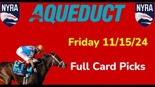 Aqueduct Friday 111524 Selections  Full Card [upl. by Parrie]