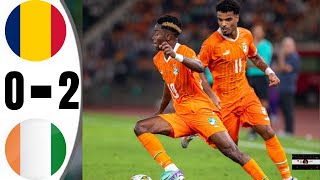 🛑2è Journée Qualifs CAN 2025 Tchad Vs Côte d’Ivoire  02😱highlights [upl. by Tu203]