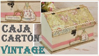 DIY Como hacer una CAJA de CARTÓN estilo VINTAGE  CARTONAJE PARA PRINCIPIANTES [upl. by Arlen]