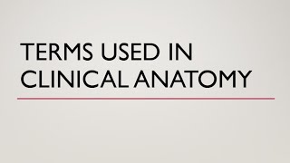 TERMS USED IN CLINICAL ANATOMY NOTES ANATOMICAL TERMINOLOGY MBBS BAMSBHMSBDSPHYSIOTHERAPY [upl. by Yorgo]