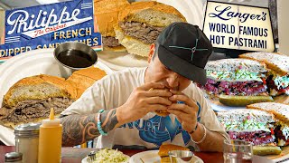 2 HISTORICAL LOS ANGELES SANDWICH SPOTS PASTRAMI FRENCH DIP PHILIPPE THE ORIGINAL LANGERS DELI [upl. by Enytsirk238]