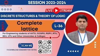 DSTL36 Complete Lattices  Types of Lattice  Discrete Structures [upl. by Enyahc]