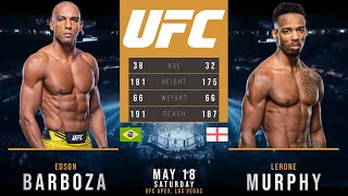 EDSON BARBOZA vs LERONE MURPHY FULL FIGHT UFC [upl. by Adianes]