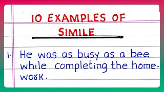 Examples of SIMILE  5  10 Examples of SIMILE in English [upl. by Esinehc177]