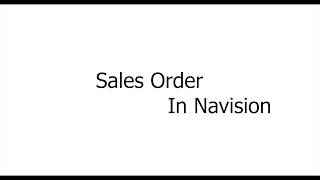 Sales Order In Navision [upl. by Ennaylloh]