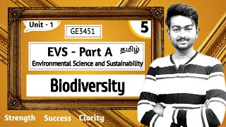 Biodiversity in Tamil  Part A  EVS Unit 1  GE3451 in Tamil  Environmental Science [upl. by Akimak]