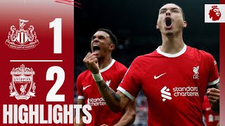 HIGHLIGHTS Darwin double in DRAMATIC late win  Newcastle 12 Liverpool [upl. by Ahsinek853]