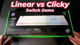 Razer Deathstalker V2 Pro Linear vs Clicky Switch Sound Demo [upl. by Rakabuba]