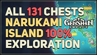 All 131 Chests Narukami Island 100 Exploration Guide Genshin Impact Inazuma [upl. by Nive]