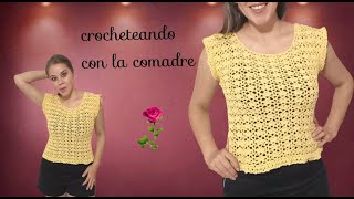 ⭐⭐⭐⭐⭐Como hacer blusa o vestido a crochet puntada abanicos parte 1 fácil y rápido [upl. by Adnof]