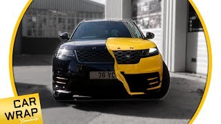 Black Urban Range Rover Velar wrapped Gloss Dark Yellow [upl. by Fulvi723]