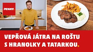 Vepřová játra na roštu s hranolky a tatarkou [upl. by Abdella]