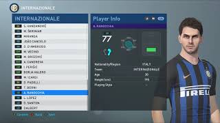 PES 2019 l Internazionale Player Squad [upl. by Trueman407]