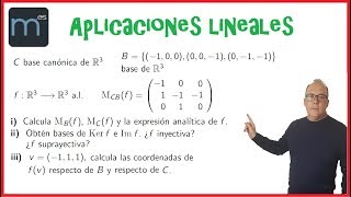 Aplicaciones lineales endomorfismo matriz de C a B de f espacios vectoriales [upl. by Gruver]