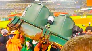 This A’s fan pulled seats out of the ground at tonight’s game  Athletics vs Rangers Highlights [upl. by Munsey]