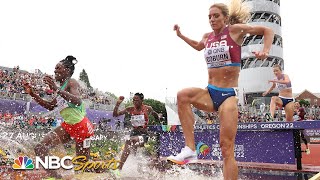 Emma Coburn qualifies in fastest steeplechase heat ever chasing third Worlds medal  NBC Sports [upl. by Clayborn]